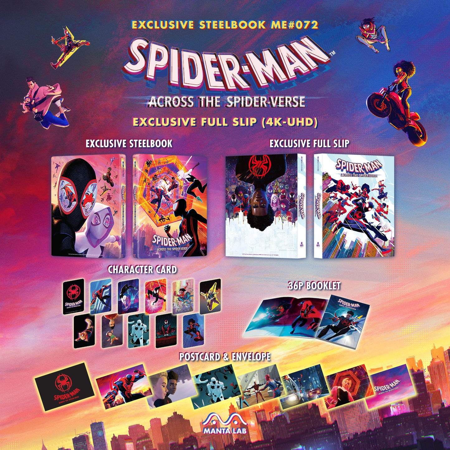 Spider-man: Across the Spider-Verse 4K Blu-ray Steelbook Manta Lab Exclusive ME#72 Full Slip