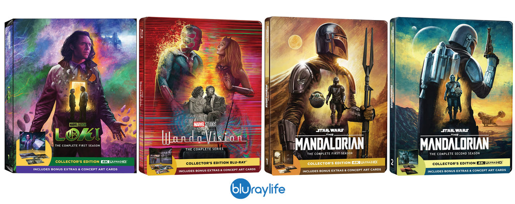 Coffret Steelbook 4K UHD Loki Saison 1, WandaVision, Mandalorian Saison 1, Mandalorian Saison 2