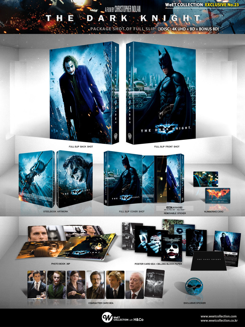 The Dark Knight 4K+2D Blu-ray Steelbook Collection WeET Exclusive #23 Full Slip