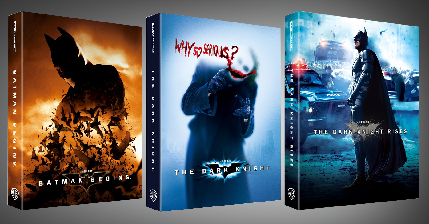 Coffret Steelbook Blu-ray 4K+2D The Dark Knight Trilogy WeET Collection Exclusive n° 22, 23 et 24 avec pochette lenticulaire
