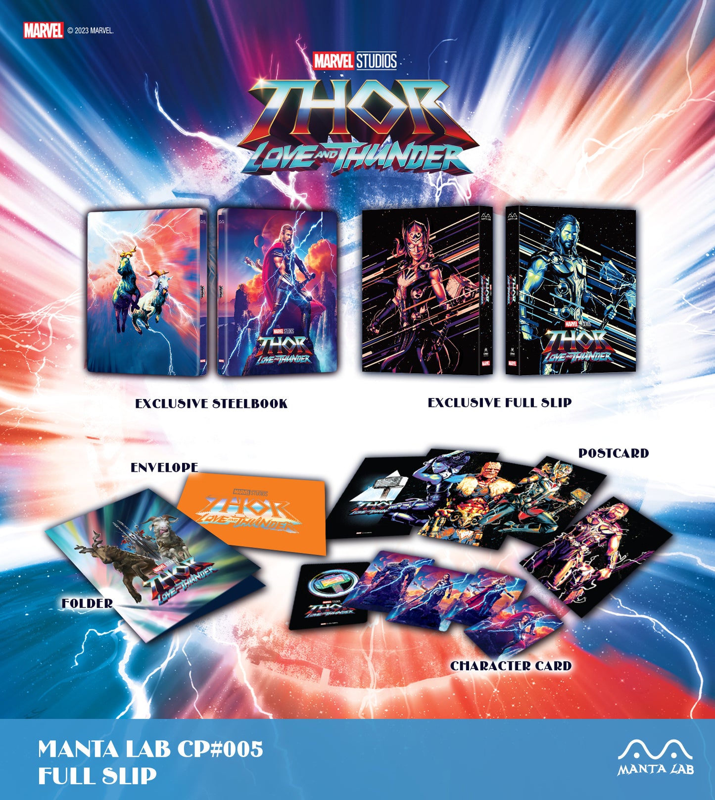 Thor: Love and Thunder Steelbook (Discless) Steelbook Manta Lab Exclusive MCP#-005 HDN GB Pre-Order Full Slip