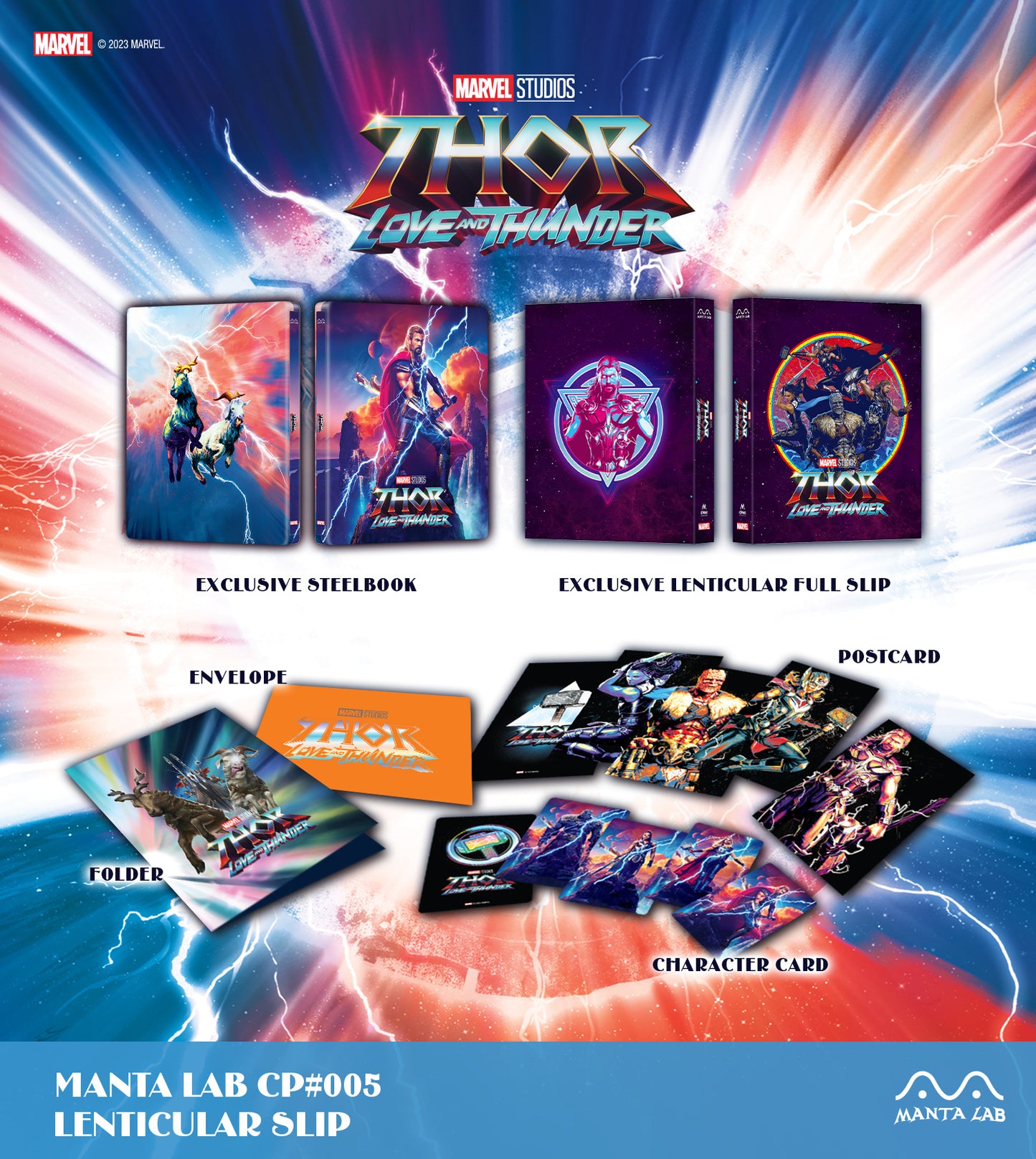 Thor: Love and Thunder Steelbook (Discless) Steelbook Manta Lab Exclusive MCP#-005 HDN GB Pre-Order Lenticular Slip