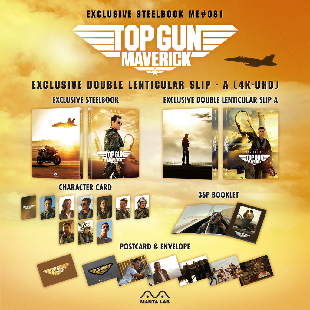 Top Gun : Maverick 4K Blu-ray Steelbook Manta Lab Exclusive ME#81 Double Lenticulaire Full Slip A