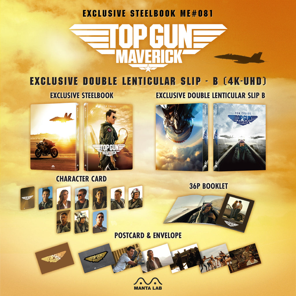 Top Gun : Maverick 4K Blu-ray Steelbook Manta Lab Exclusive ME#81 Double Lenticulaire Fourreau Intégral B
