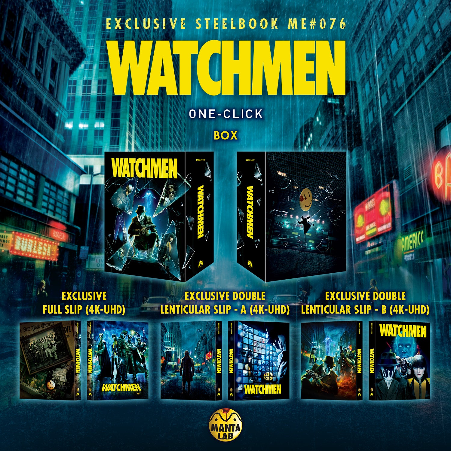 Watchmen 4K Blu-ray Steelbook Manta Lab Exclusive ME#76 One Click Box Set