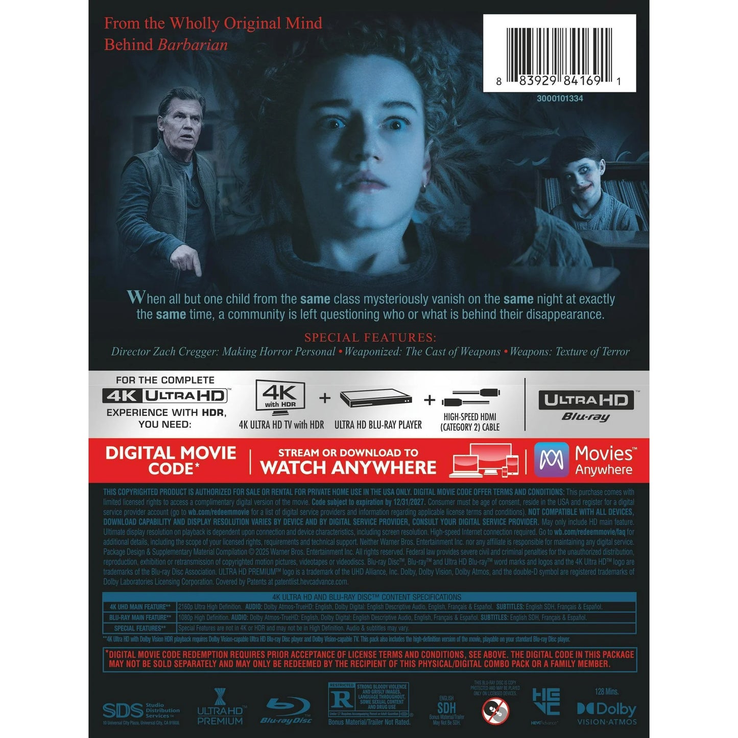 Weapons 4K Ultra HD Steelbook + Blu-ray + Digital 4K