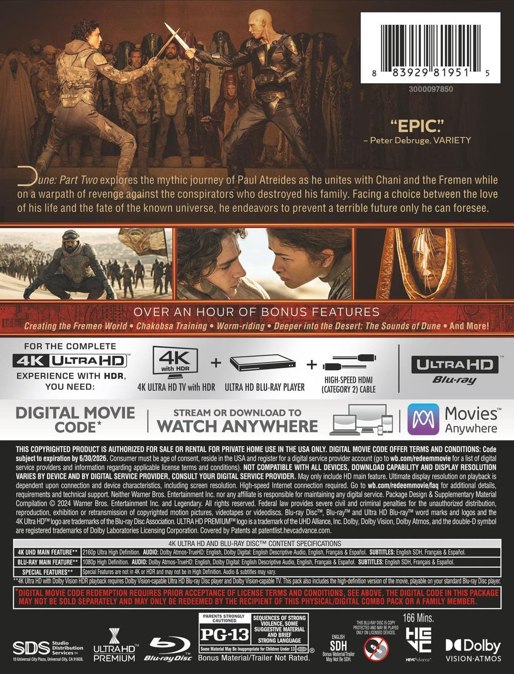 Dune : Deuxième partie Steelbook (4K UHD + Blu-ray + Copie numérique)