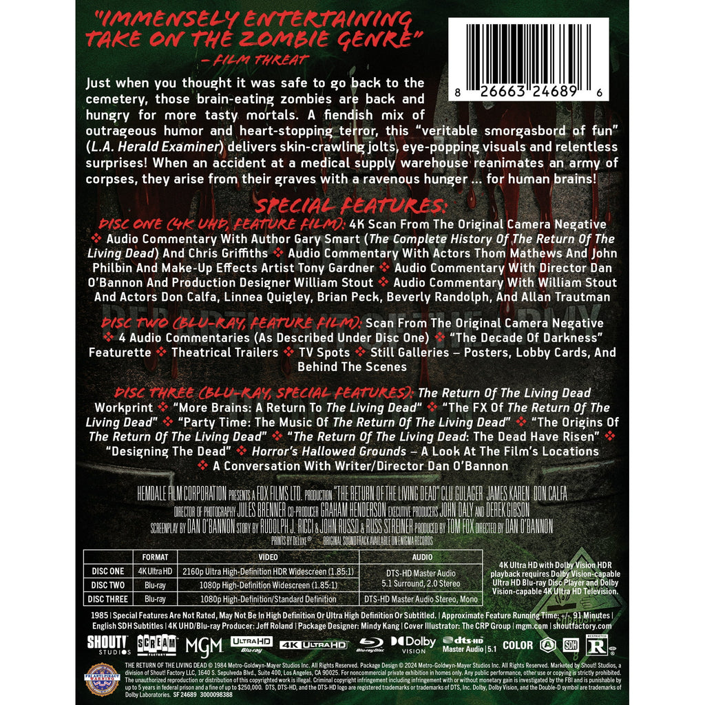 Le Retour des morts-vivants (édition Steelbook exclusive Walmart : 4K Ultra HD + Blu-ray)