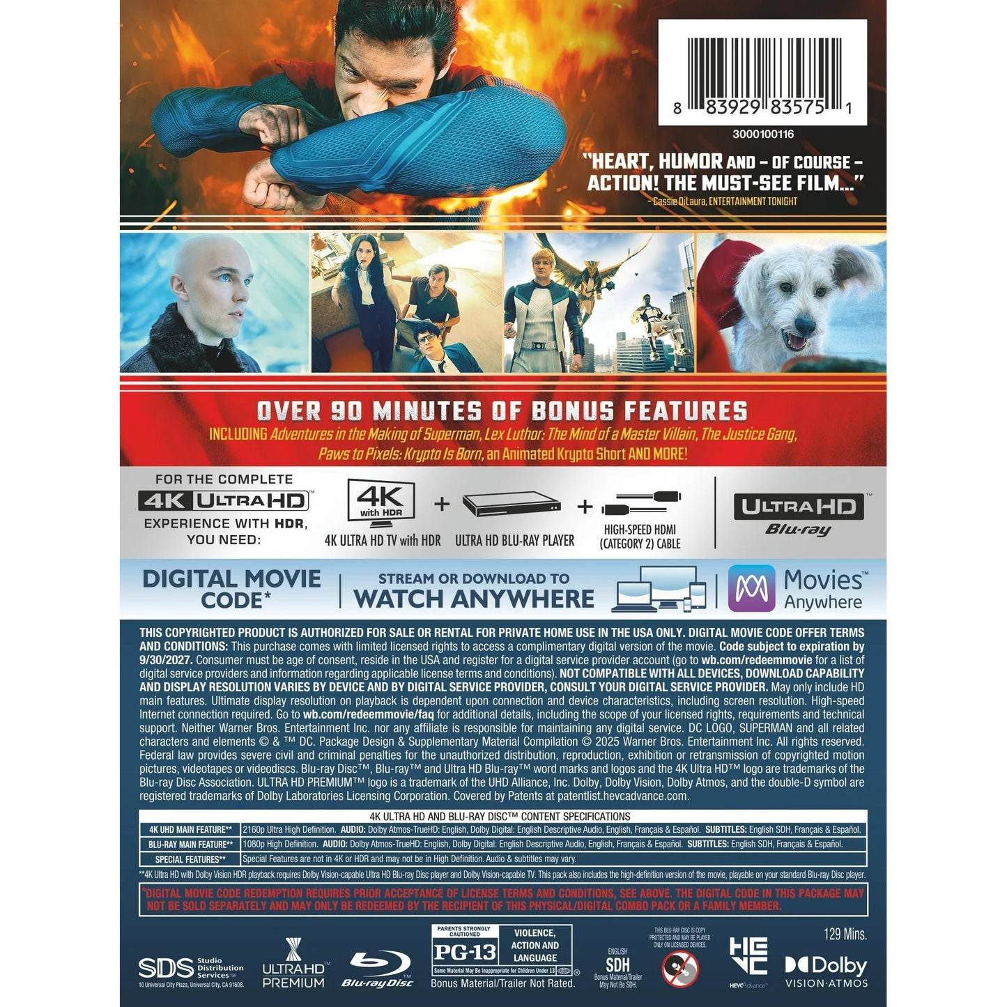 Superman (2025) 4K Ultra HD Steelbook + Blu-ray + Digital 4K