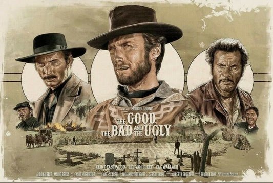 The Good The Bad & The Ugly - Ruiz Burgos (2021) Screen Print