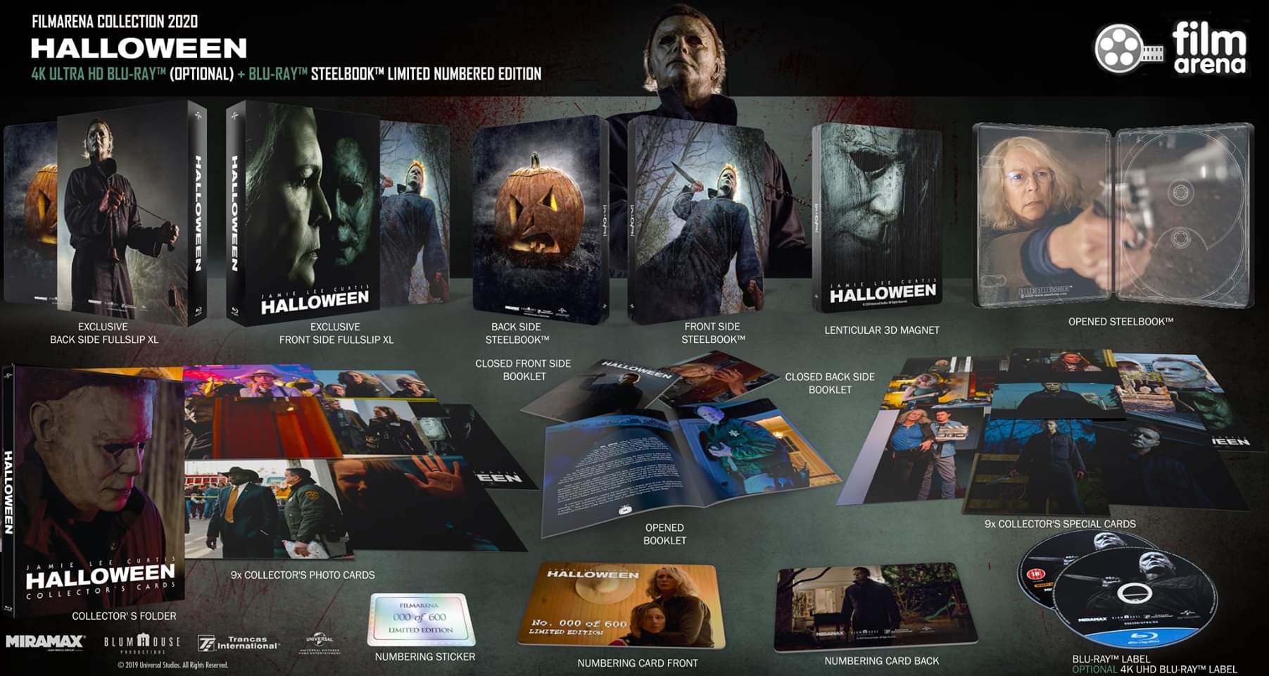 Halloween (2018) Blu-ray 4K+2D Steelbook Collection Filmarena n° 26 XL Full Slip