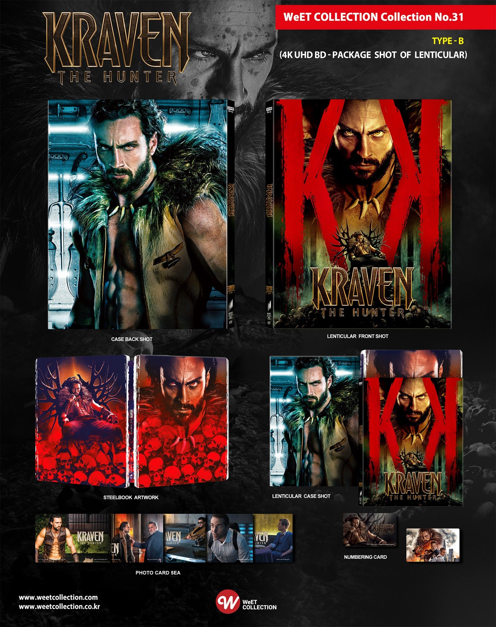 Kraven le Chasseur Blu-ray 4K+2D Steelbook Collection WeET n° 31 Coffret One Click