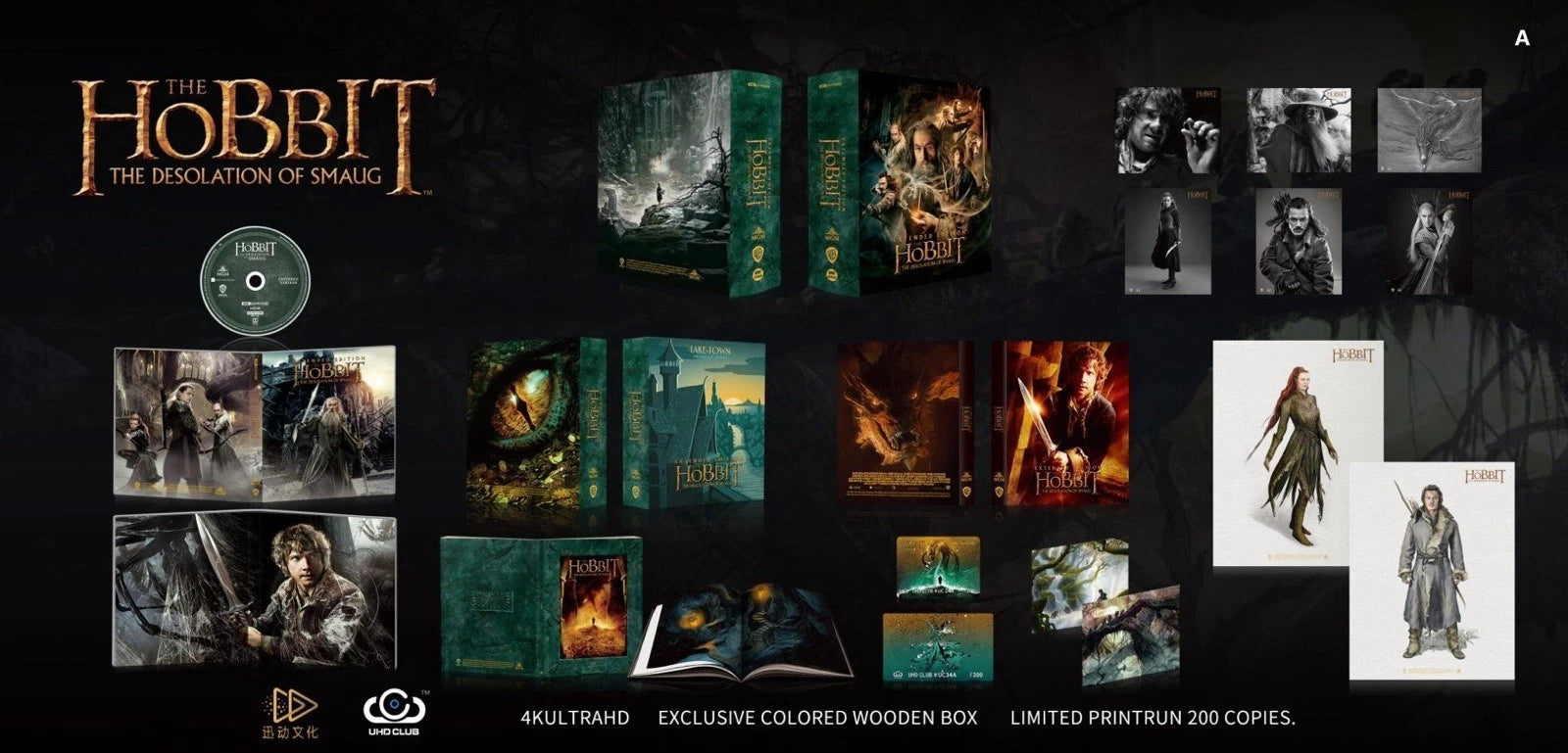 Hobbit : The Motion Picture Trilogy 4K Digipak Wooden Box Sets Version A UC33A/34A/35A UHD Club Limited Edition