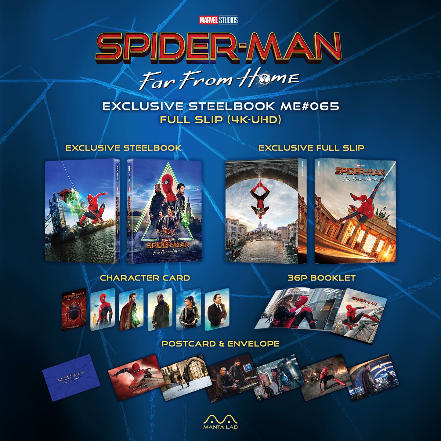 Spider-Man: Far From Home 4K Blu-ray Steelbook Manta Lab Exclusive ME#65 HDN GB Pre-Order Full Slip