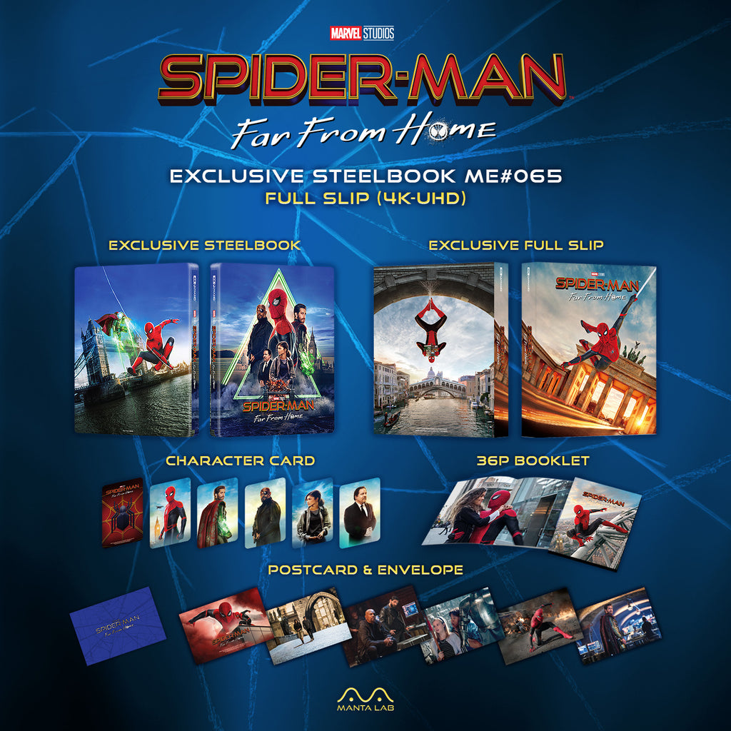 Spider-Man: Far From Home 4K Blu-ray Steelbook Manta Lab Exclusive ME#65 HDN GB Précommande Full Slip
