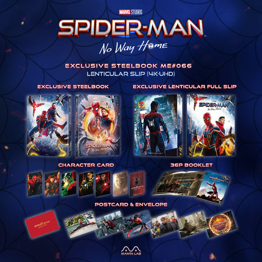 Spider-Man: No Way Home 4K Blu-ray Steelbook Manta Lab Exclusive ME#66 HDN GB Pre-Order Lenticular Slip