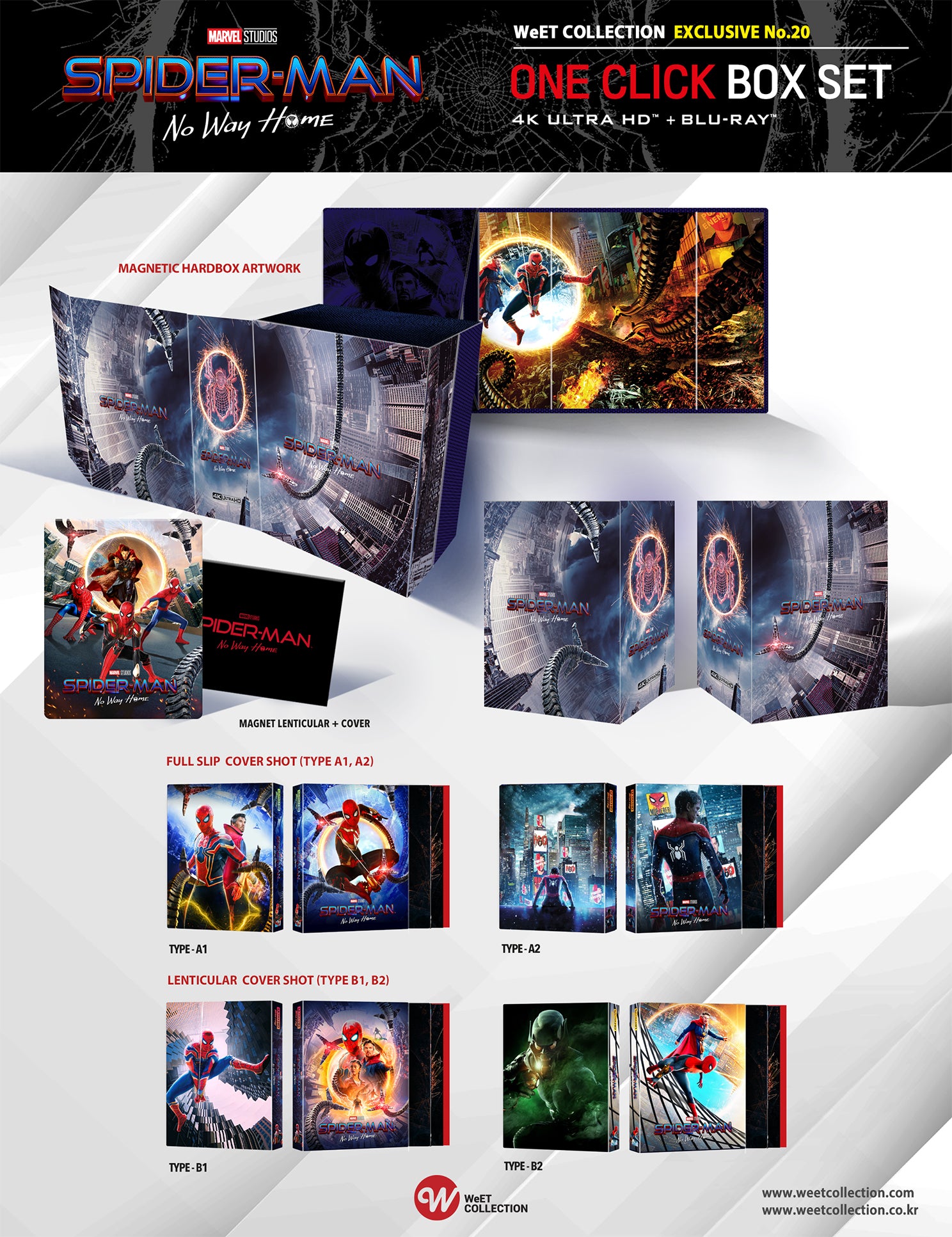Spider-Man : No Way Home 4K Blu-ray Steelbook WeET Collection Exclusive #20 Coffret One Click - PRÉCOMMANDE