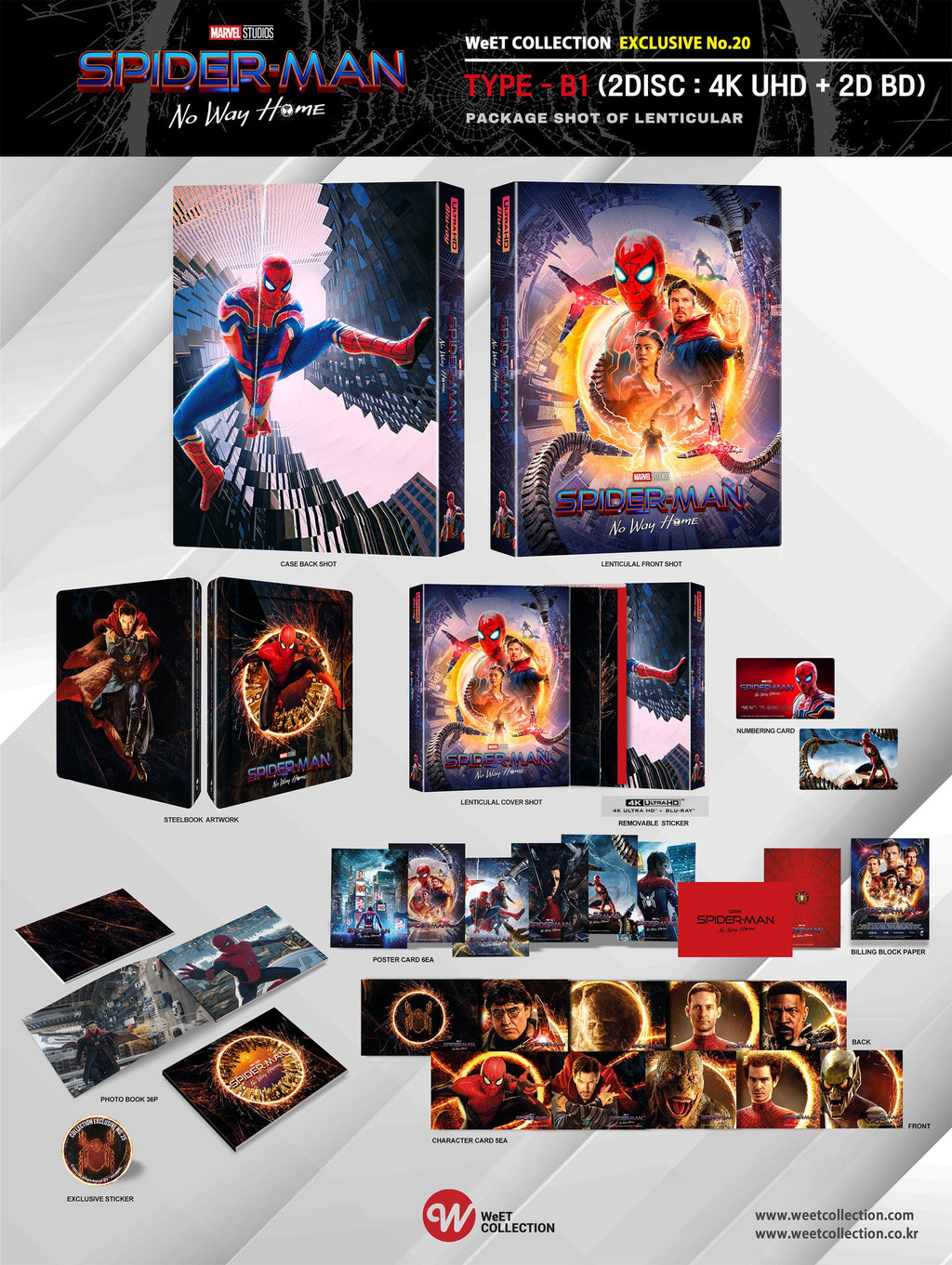 Spider-Man : No Way Home 4K Blu-ray Steelbook Collection WeET Exclusive #20 Pochette lenticulaire intégrale B1 - PRÉCOMMANDE