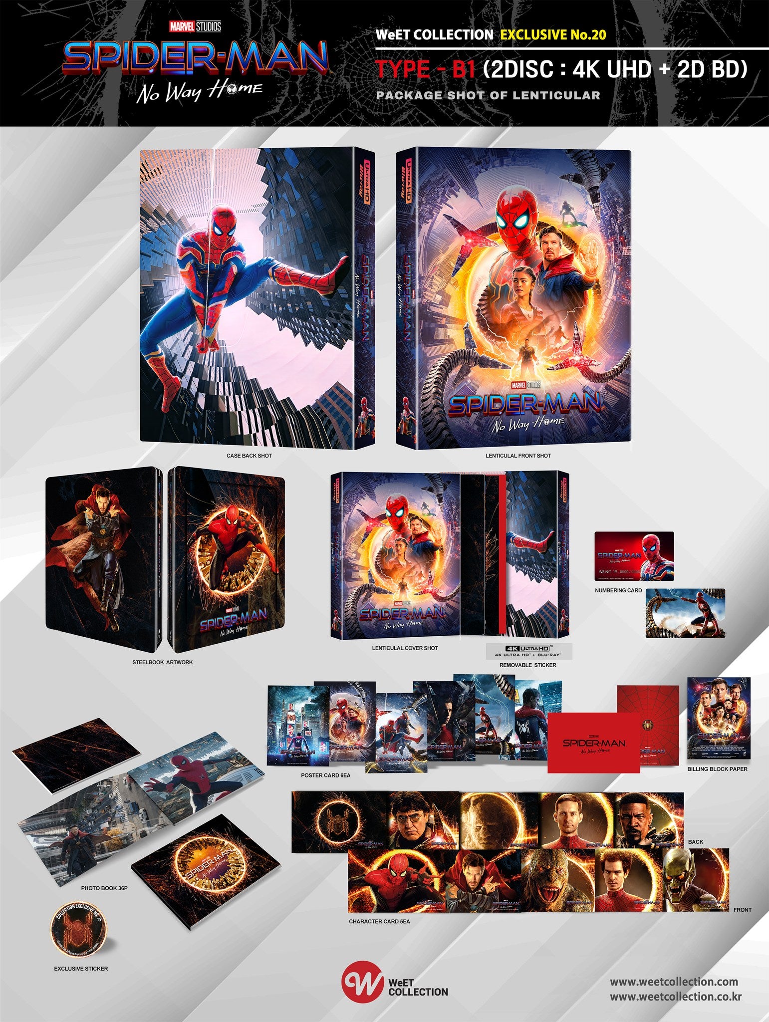Spider-Man : No Way Home 4K Blu-ray Steelbook Collection WeET Exclusive #20 Pochette lenticulaire intégrale B1 - PRÉCOMMANDE