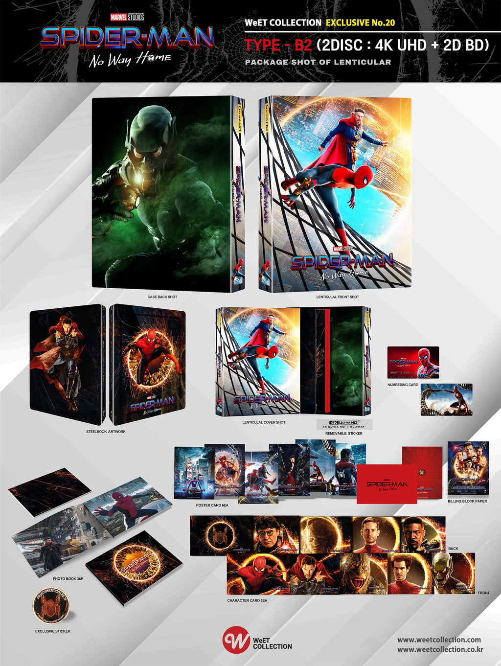 Spider-Man : No Way Home 4K Blu-ray Steelbook Collection WeET Exclusive #20 Pochette lenticulaire intégrale B2 - PRÉCOMMANDE