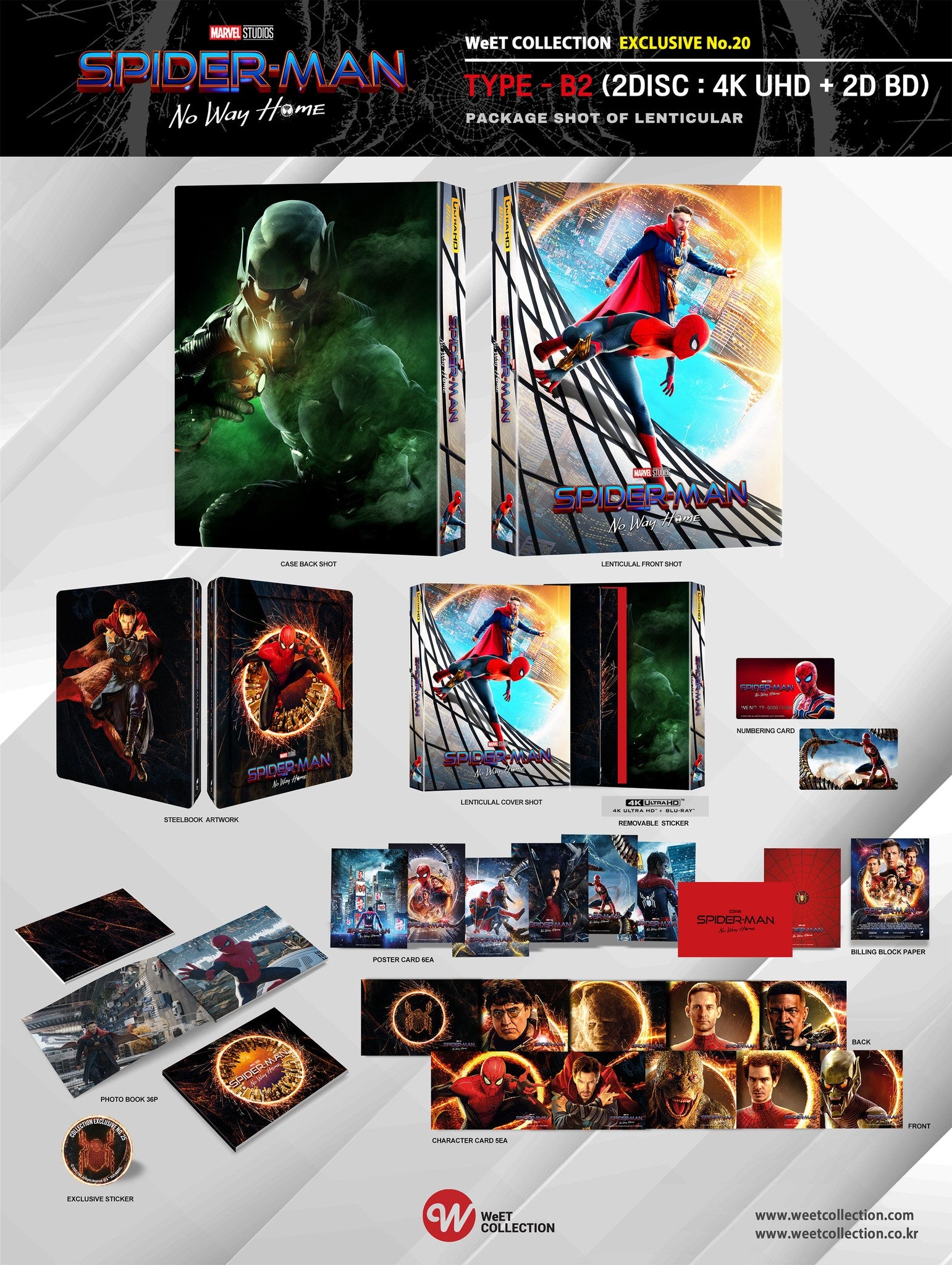 Spider-Man : No Way Home 4K Blu-ray Steelbook Collection WeET Exclusive #20 Pochette lenticulaire intégrale B2 - PRÉCOMMANDE