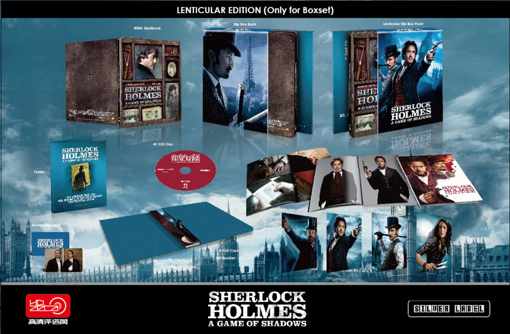 Sherlock Holmes 1 & 2 4K Blu-ray Steelbook One Click Box Set HDzeta Exclusive Silver Label