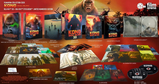 Kong Skull Island 3D+2D Blu-ray Steelbook Filmarena Collection #147 Lenticular XL Full Slip