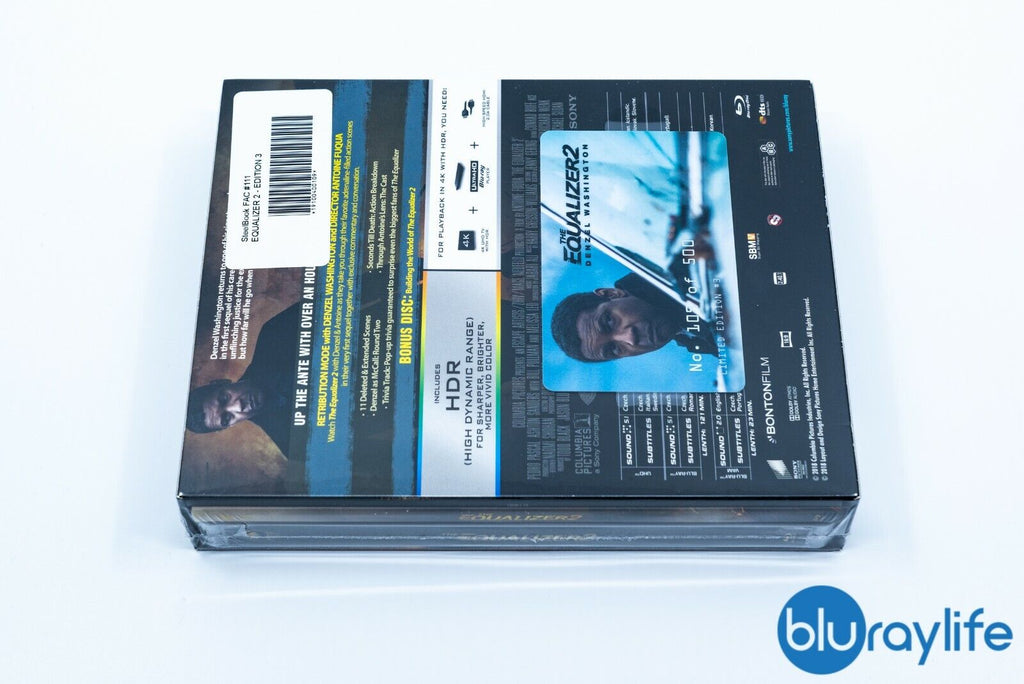The Equalizer 2 Blu-ray Steelbook Collection Filmarena #111 E3 Lenticulaire XL Fourrure intégrale