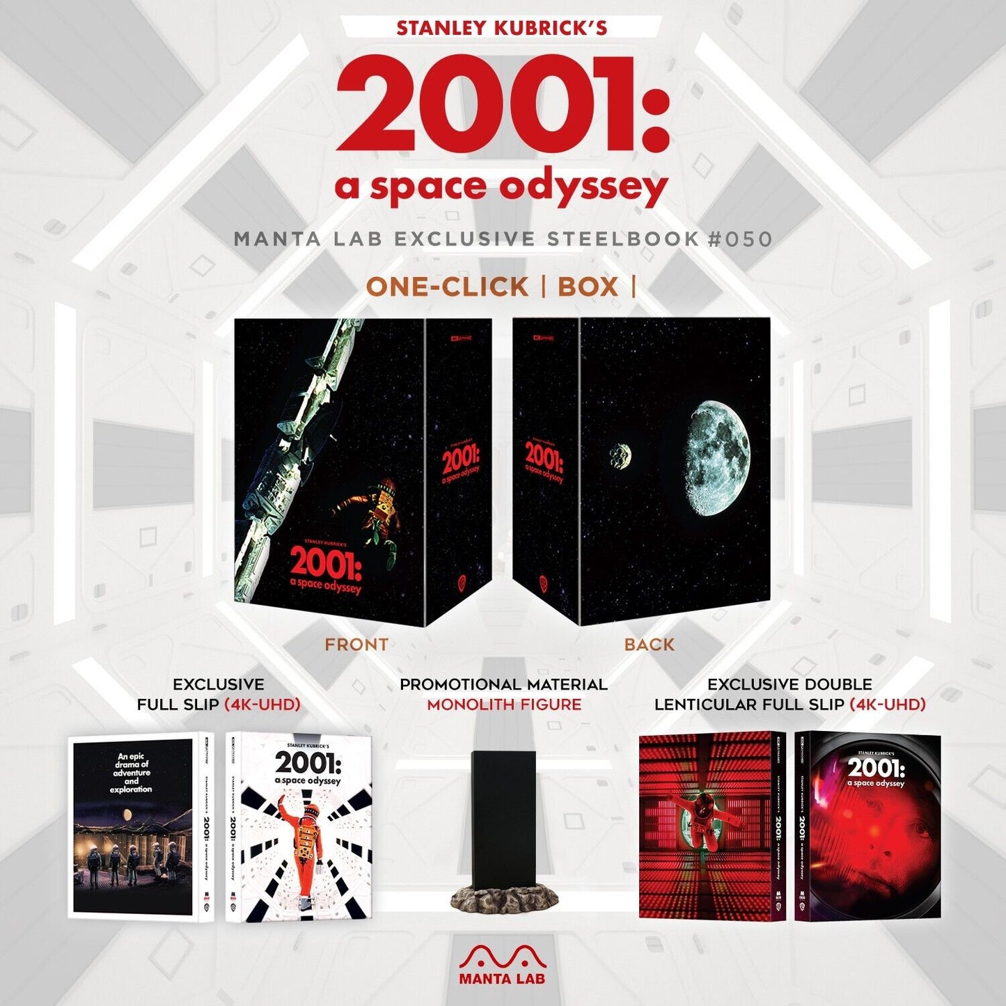 2001: A SPACE ODYSSEY 4K Steelbook Manta Lab Exclusive ME#50 One Click Box Set