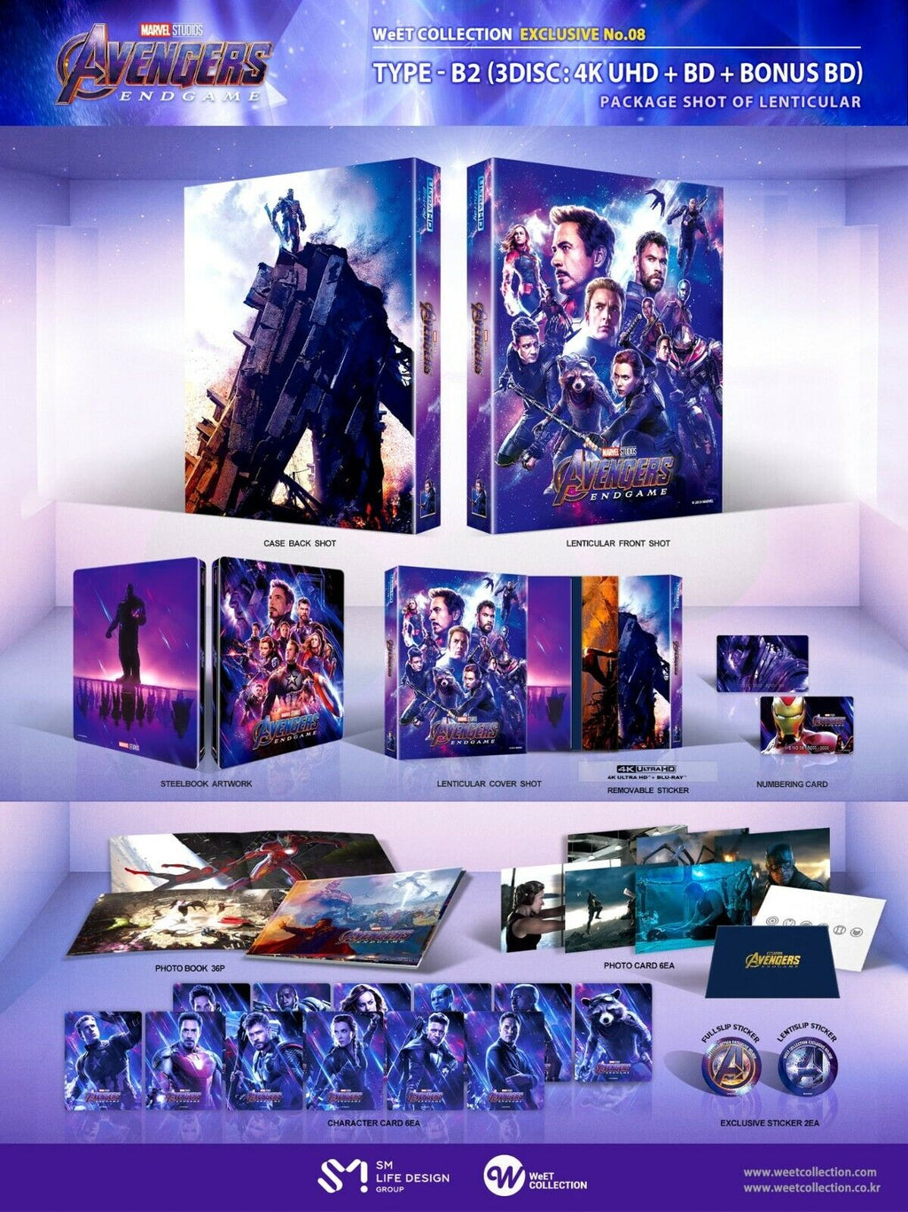 Avengers : Endgame 4K+2D Blu-ray Steelbook WeET Collection #8 Pochette lenticulaire B2