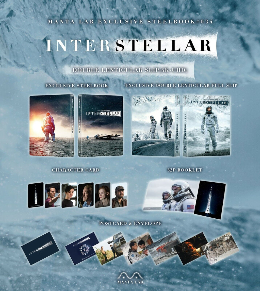 Coffret Steelbook 4K Blu-ray Interstellar Manta Lab Exclusive ME#34 *NUMÉRO BAS*