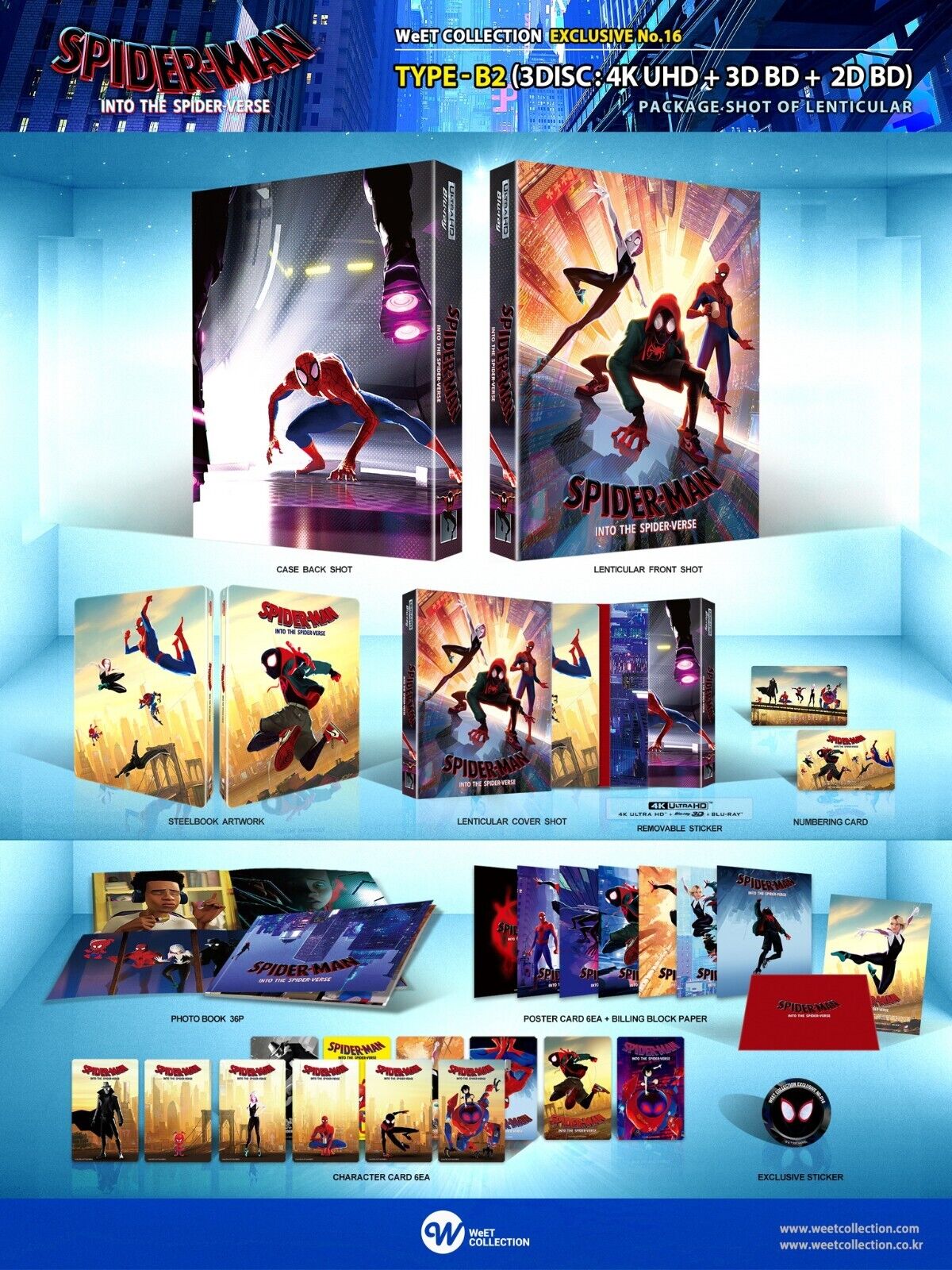 Spider-Man: Into the Spider-Verse 4K Blu-ray Steelbook WeET Collection Exclusive #16 One Click Box Set