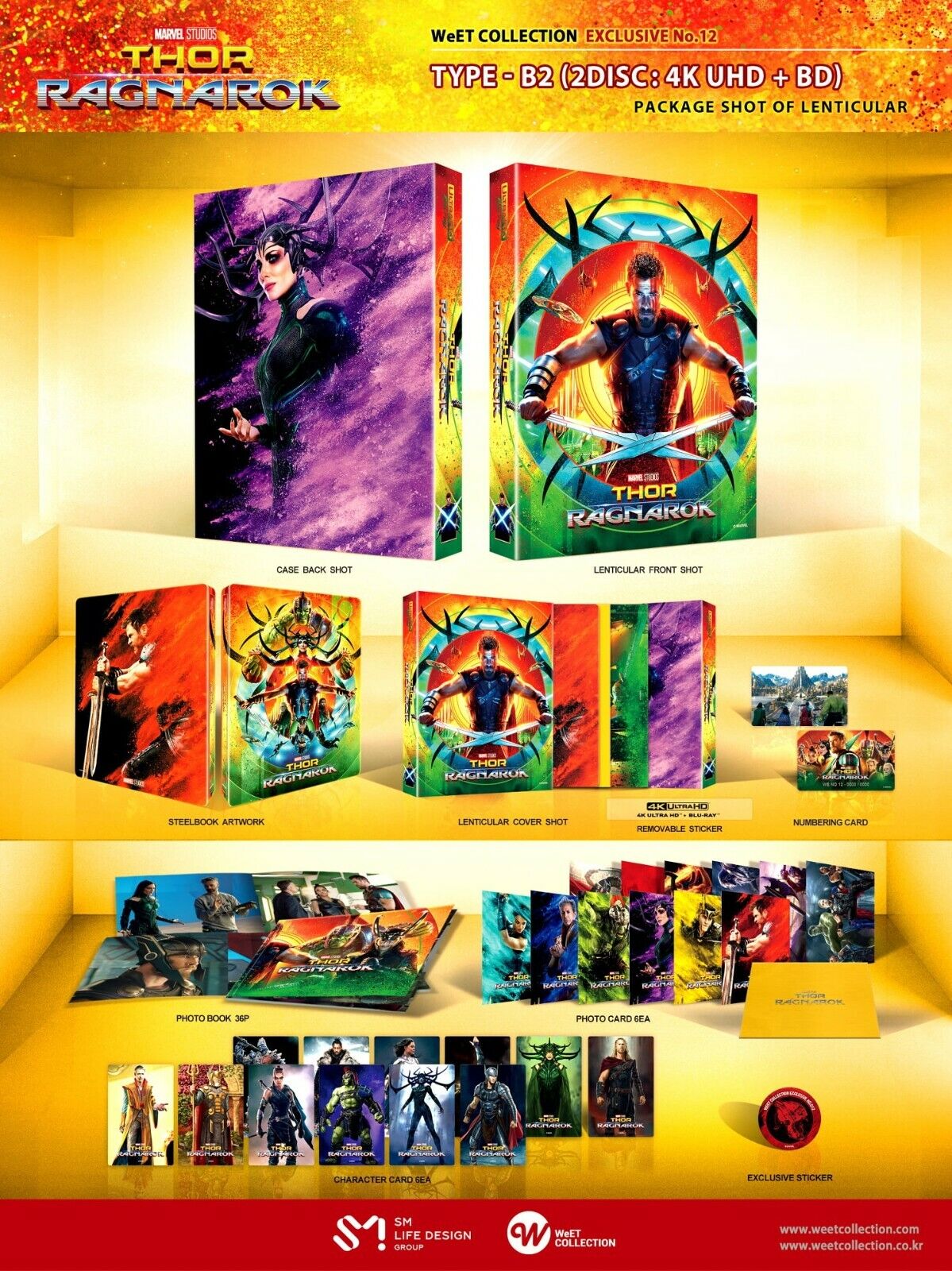Thor: Ragnarok 4K+3D+2D Blu-ray Steelbook WeET Collection Exclusive #12 One Click Box Set