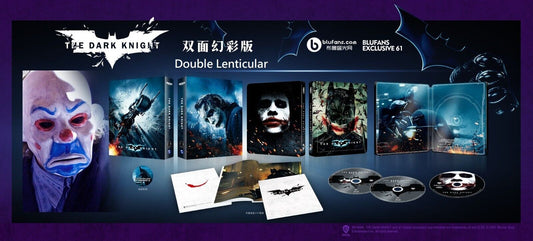 The Dark Knight 4K+2D Blu-ray Steelbook Blufans Exclusive #61 Double Lenticular Slip
