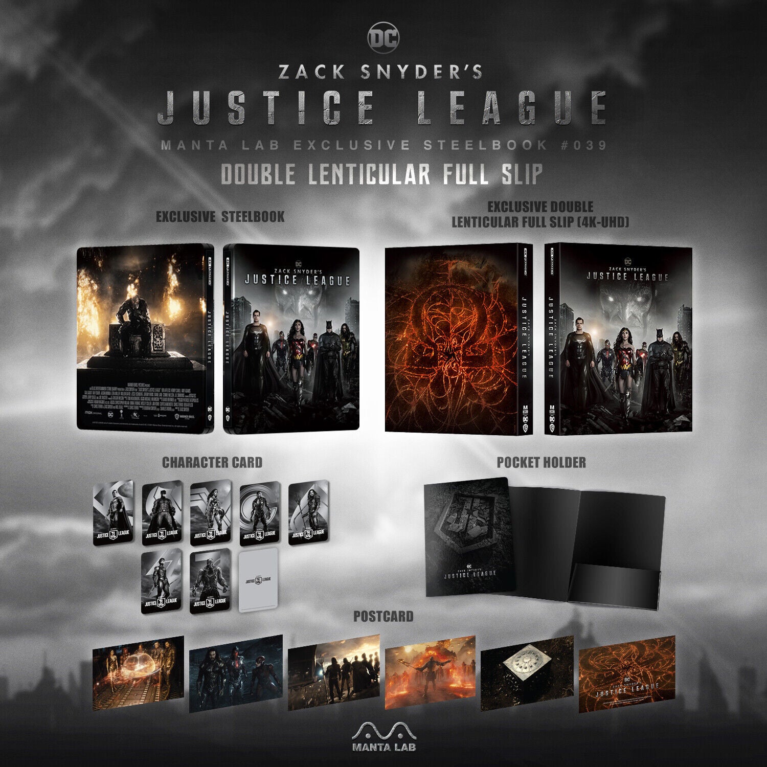 Coffret Steelbook 4K Blu-ray Zack Snyder's Justice League, édition exclusive Manta Lab ME#39, disponible en un clic