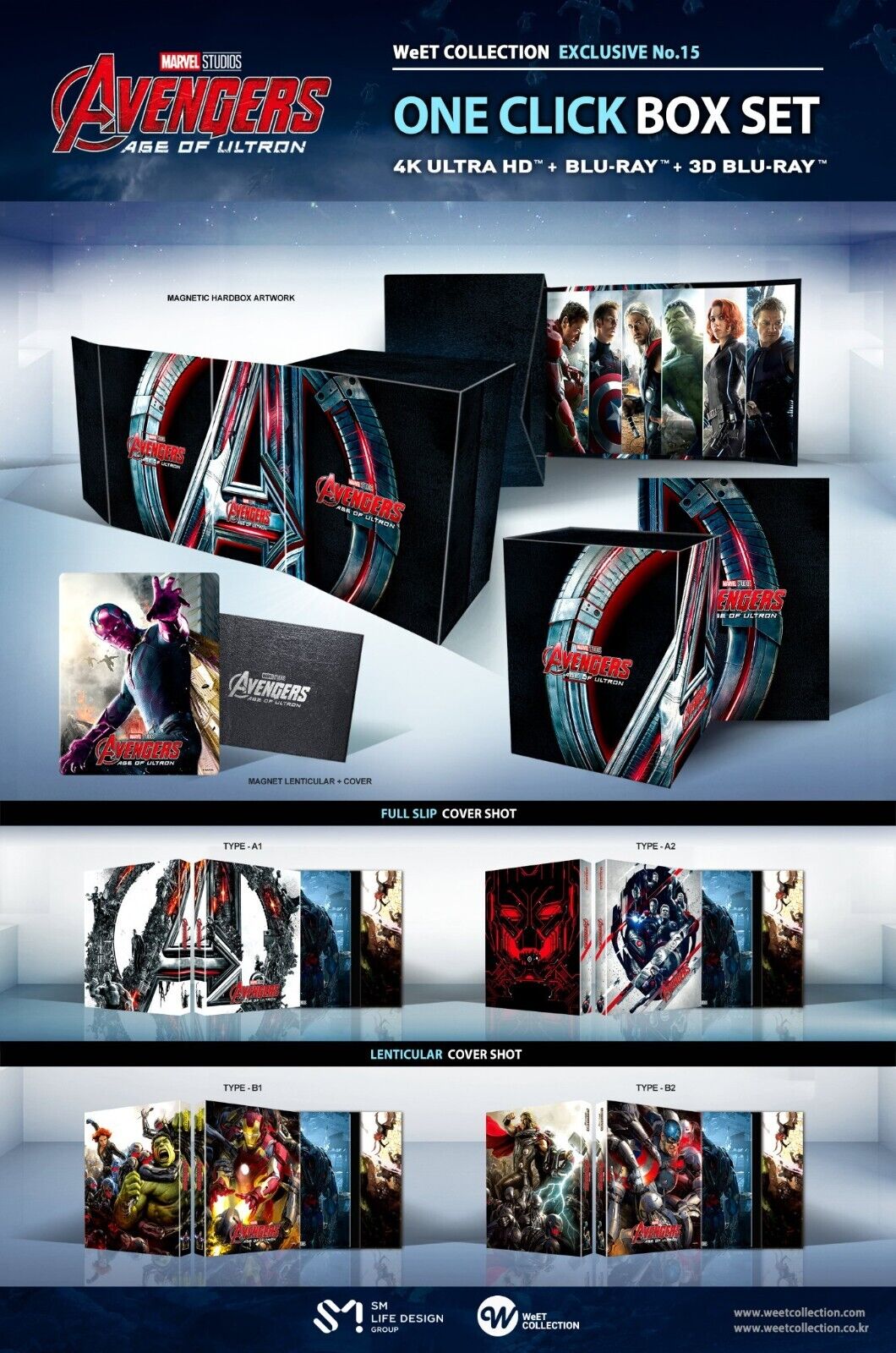 Avengers: Age of Ultron 4K+2D+3D Blu-ray SteelBook WeET Collection Exclusive #15 One Click Box Set
