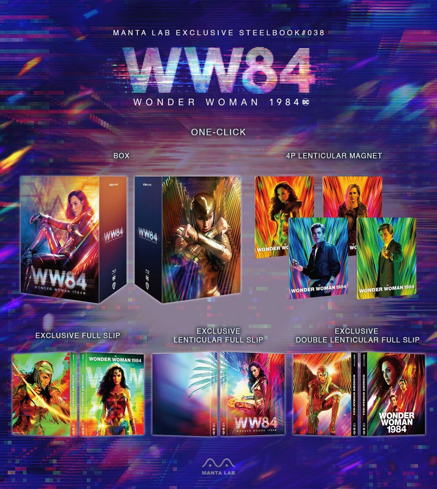 Coffret Steelbook Blu-ray 4K Wonder Woman 1984 Manta Lab Exclusive ME#38 (disponible en un clic)