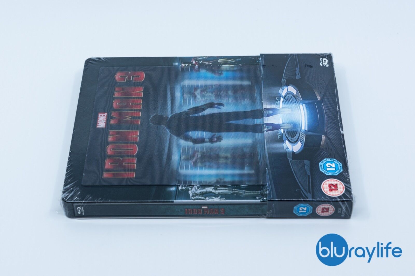 Iron Man 3 3D + Blu-ray Steelbook Édition Lenticulaire Exclusivité Zavvi
