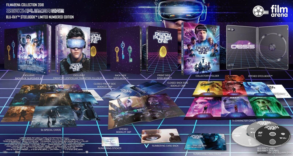 Ready Player One Blu-ray 3D+2D Steelbook Collection Filmarena n° 109 Lenticulaire XL Fourrure intégrale