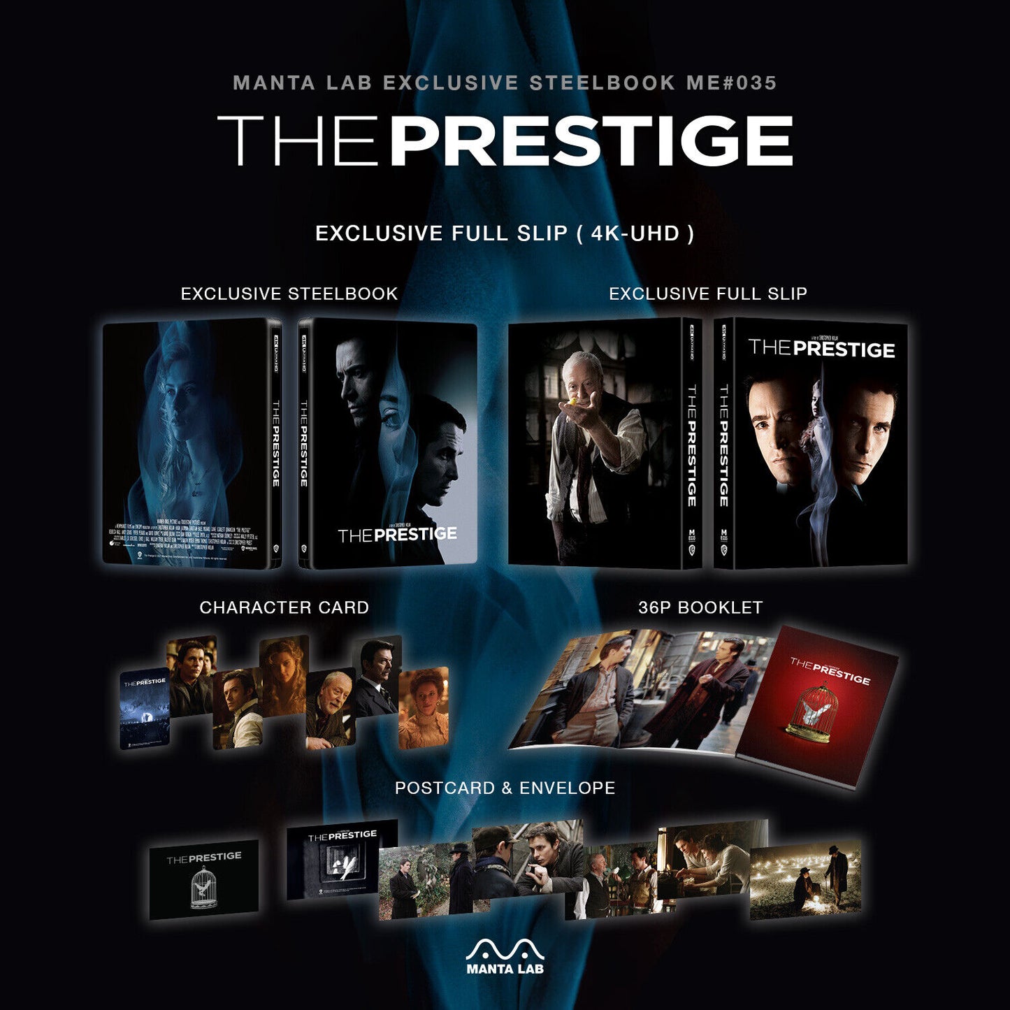 The Prestige 4K Blu-ray Steelbook Manta Lab Exclusive ME#35 One Click Box Set