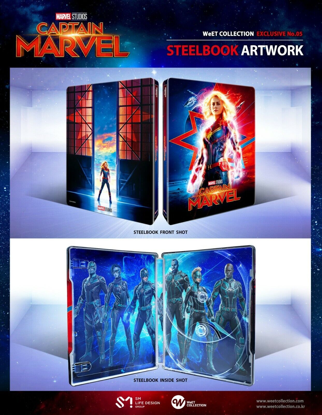 Captain Marvel 4K+2D Blu-ray Steelbook WeET Collection Exclusive #5 Lenticular Slip B