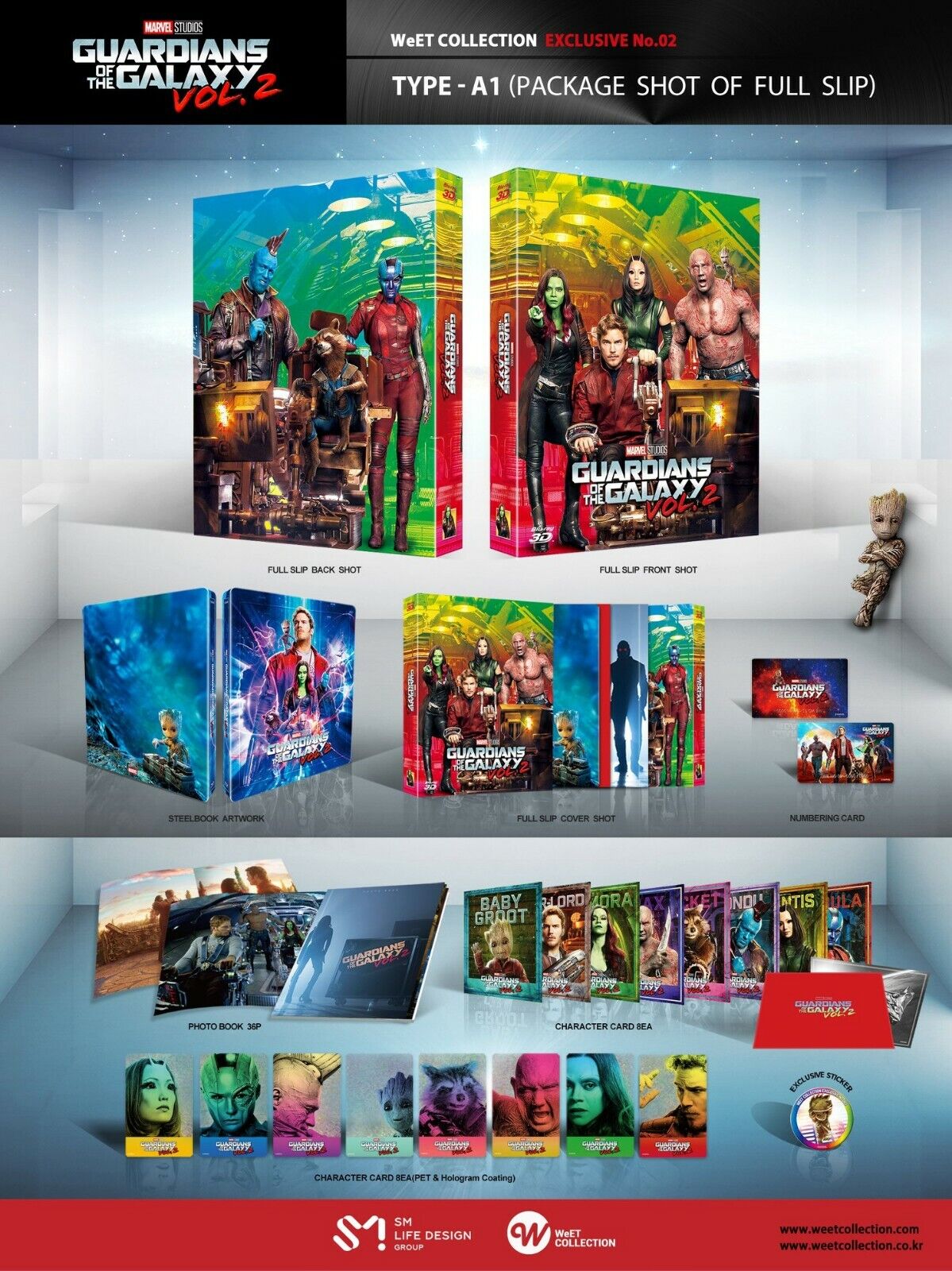Guardians of the Galaxy Vol. 2 3D+2D Blu-ray Steelbook WeET Exclusive One Click Box Set