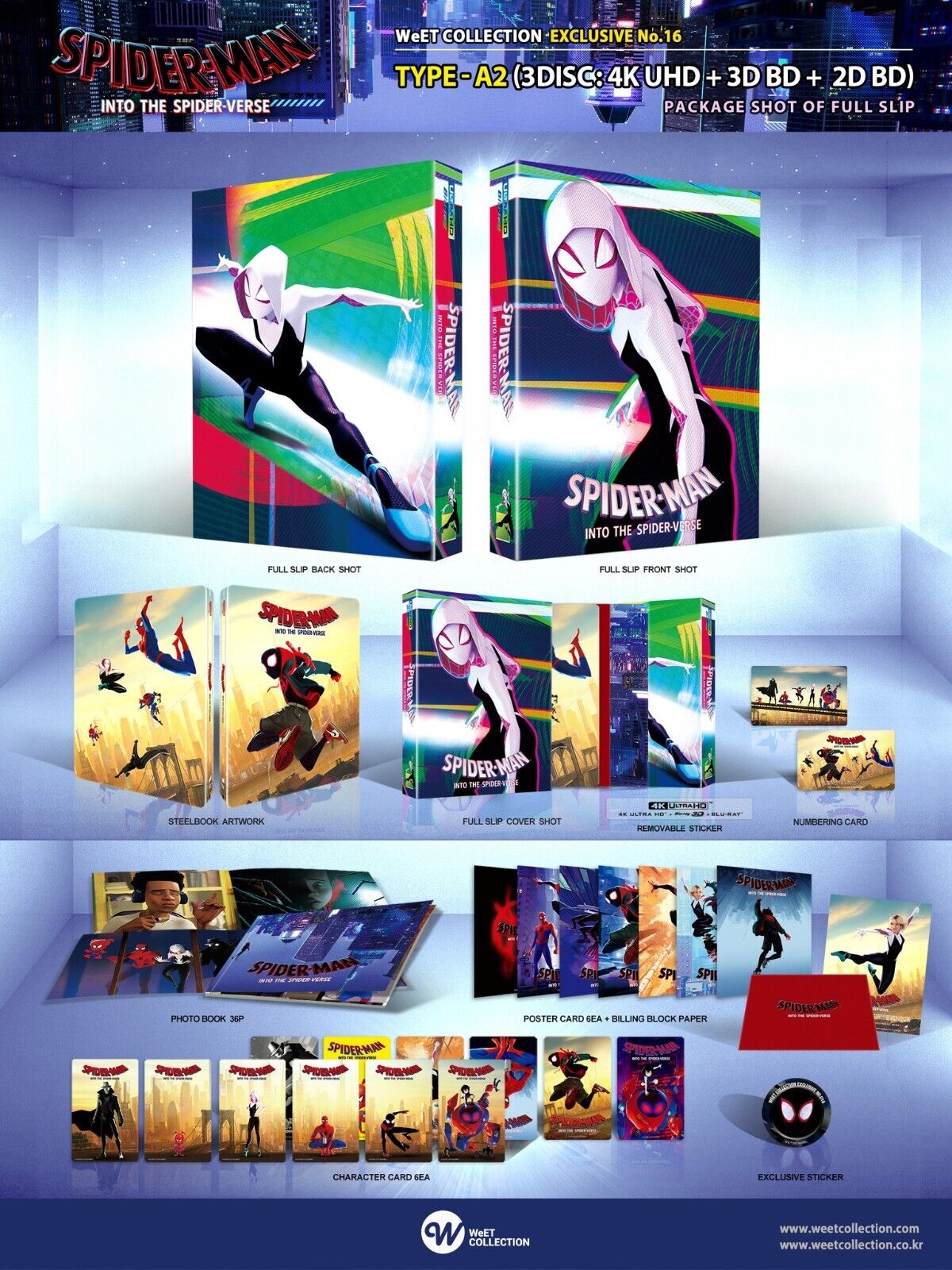 Spider-Man: Into the Spider-Verse 4K Blu-ray Steelbook WeET Collection Exclusive #16 One Click Box Set