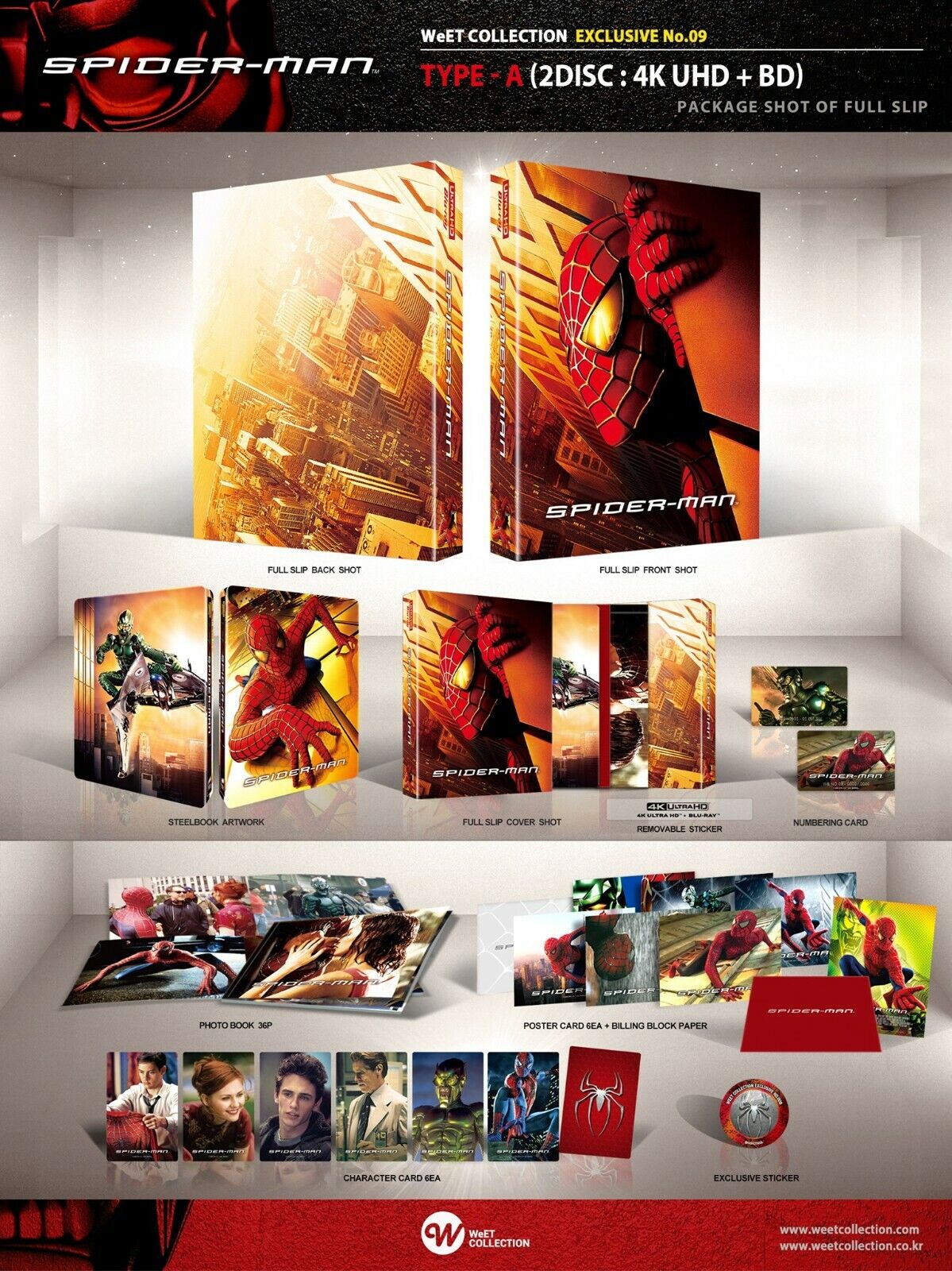 Spider-Man 1 4K+2D Blu-ray Steelbook WeET Collection Exclusive #9 Full Slip