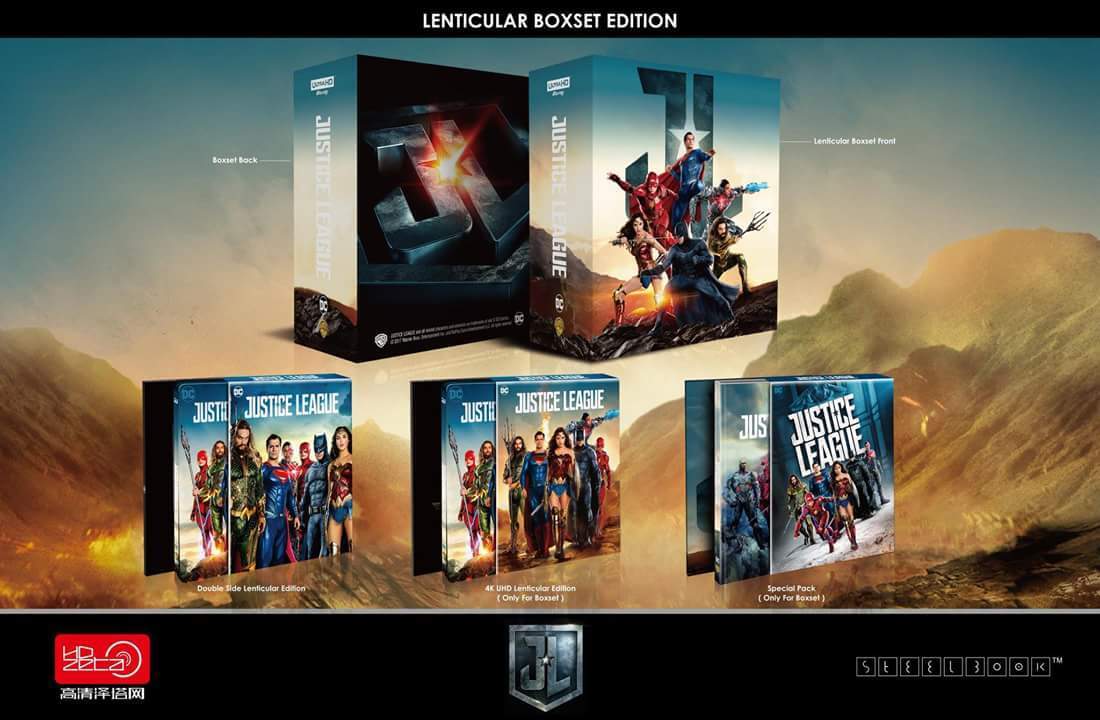Coffret Steelbook HDzeta exclusif Gold Label 4K+3D+2D Blu-ray Justice League, disponible en un clic