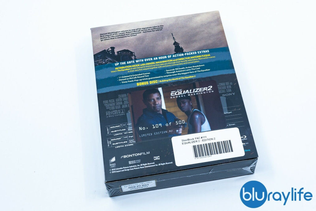 The Equalizer 2 Blu-ray Steelbook Filmarena Collection #111 E2 XL Full Slip