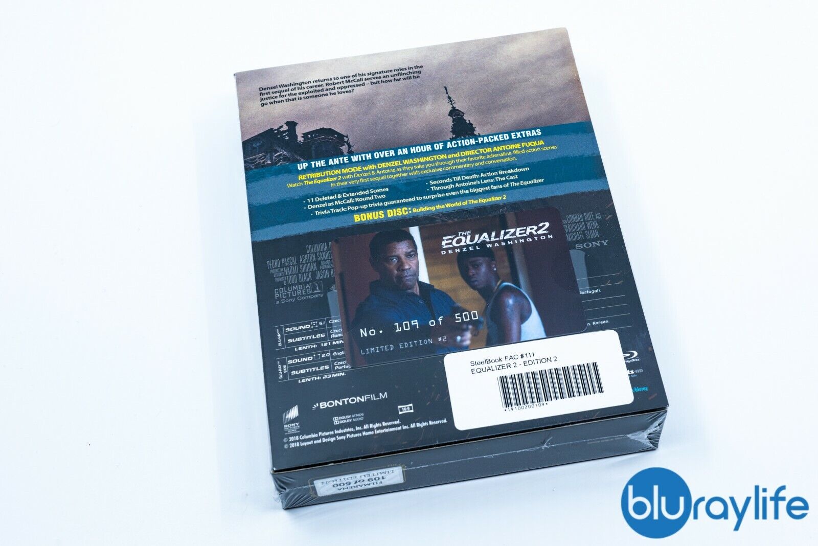 The Equalizer 2 Blu-ray Steelbook Filmarena Collection #111 E2 XL Full Slip