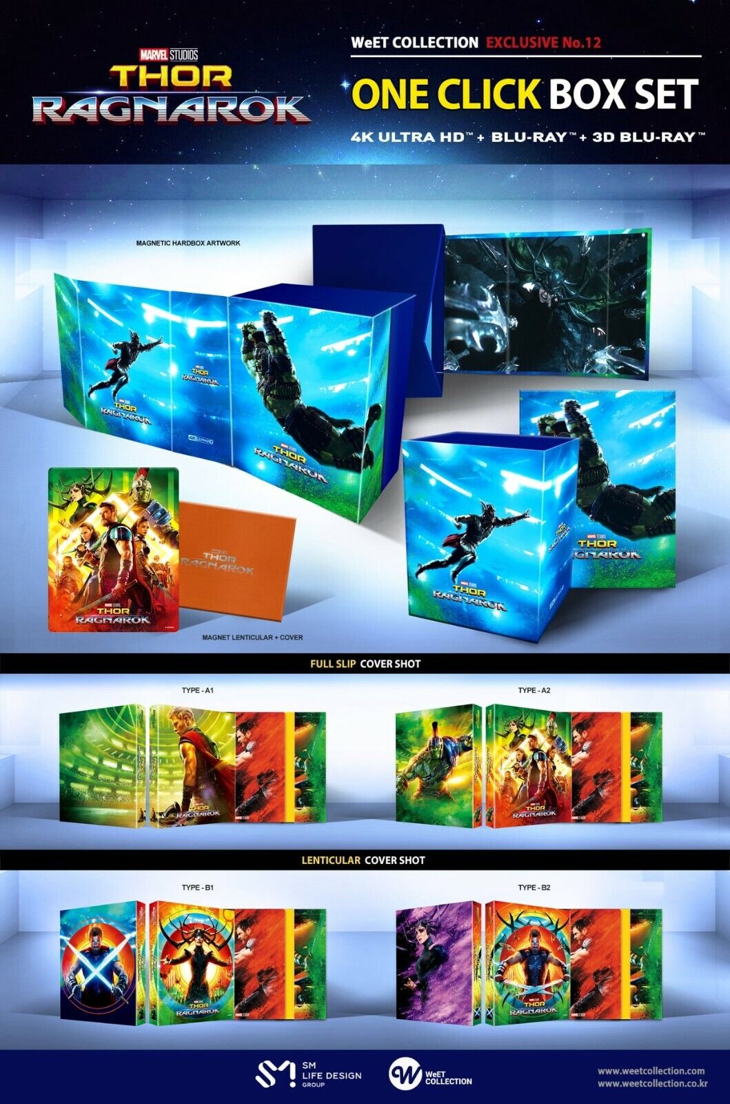 Thor: Ragnarok 4K+3D+2D Blu-ray Steelbook WeET Collection Exclusive #12 One Click Box Set