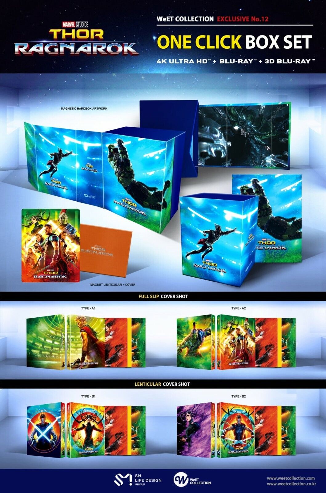 Thor : Ragnarok 4K+3D+2D Blu-ray Steelbook Collection WeET Exclusive #12 Coffret One Click