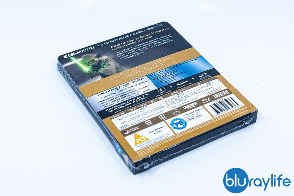 Star Wars : Épisode II - L'Attaque des clones (2002) Blu-ray 4K Steelbook, édition exclusive Zavvi